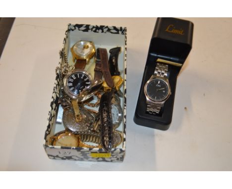 A Tissot ladies gold plated watch; a quantity of other wrist and pocket watches and winding crowns 