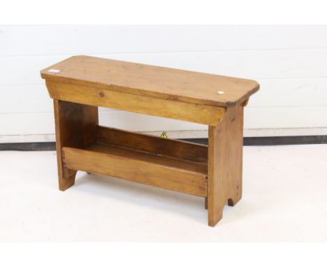 Pine Stool with tray beneath 