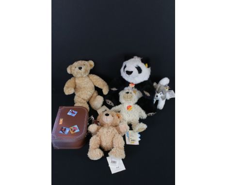 A collection of five Steiff to include Charly, Bernie, Manschli and Fynn. 