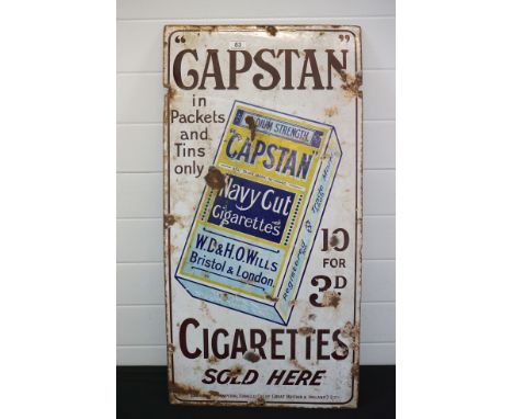 An original Capstan cigarettes enamel sign, measures approx 92cm x 46cm 
