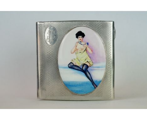 Silver Case with Enamel Nude Pictorial image 