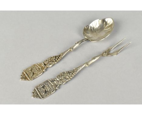 A Matching Silver Souvenir Spoon and Fork from Israel