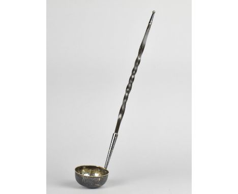 A Georgian Toddy Ladle with Baleen Twisted Handle, 36cm Long