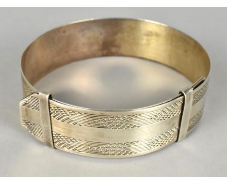 A Sterling Silver Adjustable Bangle, Opens out From 20cm to 26cm