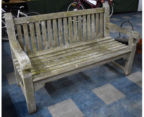 A Wooden Garden Bench, 150cm wide