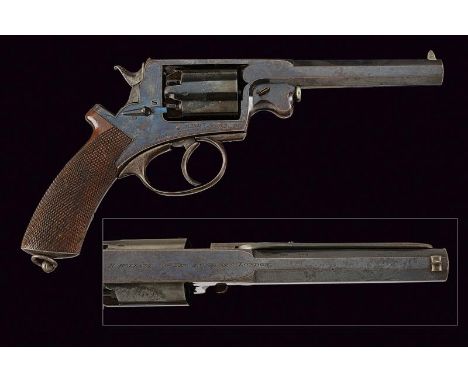 dating: about 1860 provenance: London, Octagonal, rifled, 12 mm cal. barrel, with marks of the Liege test bench; smooth, six-