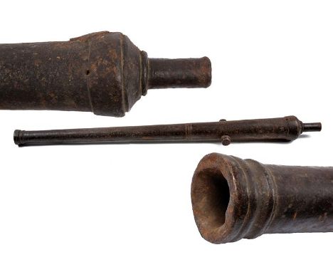 dating: 15th Century provenance: Italy, Made of iron, of cylindrical shape, slightly lowering towards the nozzle. The nozzle 