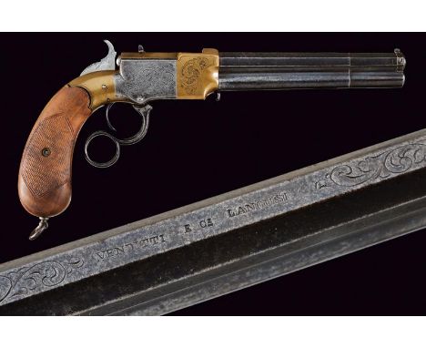 dating: Third quarter of the 19th Century provenance: Italy, Faceted barrel with tubular magazine, marked 'VENDITTI &amp; C.I