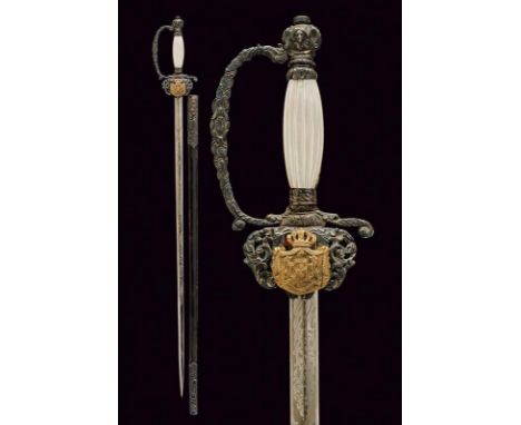 dating: Second half of the 19th Century provenance: Germany, Straight, single-edged blade engraved with floral motifs on an o