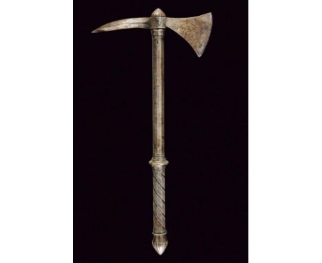 dating: 19th Century provenance: Europe, Strong convex-edged axe, finely patinated, the beak slightly bending downward and of