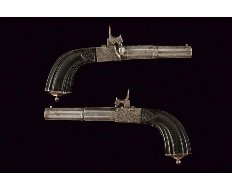 dating: Mid 19th Century provenance: France, Rifled, two-stage, 11.5 mm cal. barrels, octagonal and round, with ring at the g