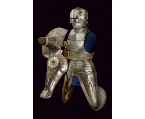 dating: First half of the 20th Century provenance: Europe, Complete with sallet helmet, well-worked in one piece, with low co
