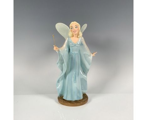 The Blue Fairy in her classic shimmering attire, her wings unfurled in splendor as she gracefully waves her magic wand. Walt 