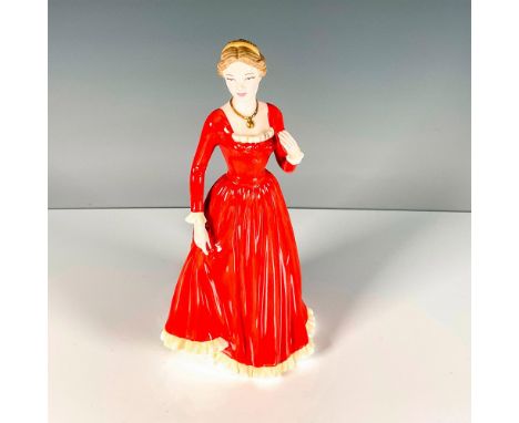 Royal Doulton figurine in long red dress with light yellow trim. Royal Doulton backstamp. Issued: c. 2004Dimensions: 4.5"L x 