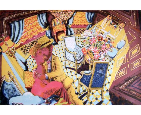 ANTHONY GREEN R.A. [b.1939]. Kiss at the Ritz, 1988. lithograph, edition of 75. Signed. 53 x 79 cm [image size - sheet size 6