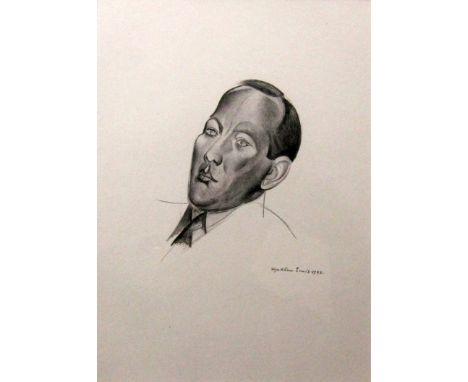 WYNDHAM LEWIS [1882-1957]. Noel Coward, 1932. lithograph, 81/200. 36 x 26 cm [overall including frame 53 x 42 cm]. The Nation