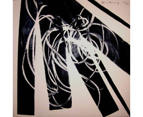 HANS HARTUNG [1904-89]. Untitled, c.1976. lithograph, edition of 75, 63/75. Signed in pencil. 35 x 35 cm [sheet size - unfram