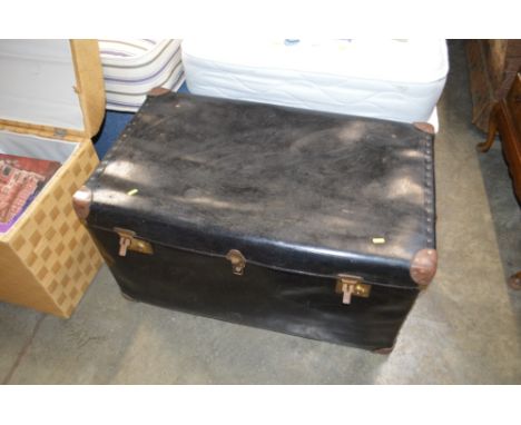 A leather trunk