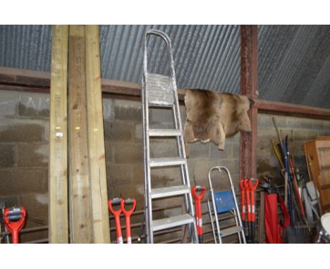An aluminium step ladder