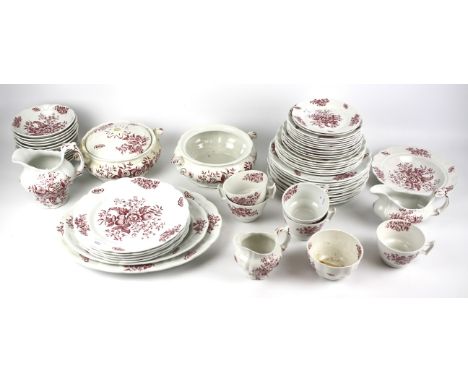 A Spode part tea and dinner service. In the 'Peony' pattern, including tureens, plates, bowls, cups, etc