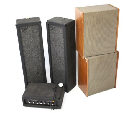 An assortment of speakers. To include two vintage examples, a Titan model TA/50A amplifier and two ARC speakers, H91cm Condit