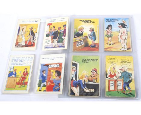 A collection of over seventy vintage postcards. Depicting comical scenes