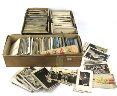 A large collection of vintage postcards. Mostly used, depicting landscapes, cityscapes, etc