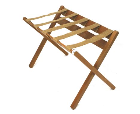 A vintage folding suitcase stand. Height folded 72cm