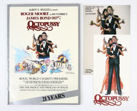 James Bond Octopussy (1983) Premiere brochure, ticket for London Leicester Square, and a Boys' Club of New York leaflet (3). 