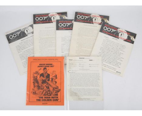 James Bond The Man with the Golden Gun (1974) Original Press and Production notes on headed paper including Production Notes,