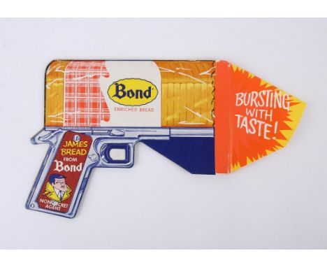 James Bond - 'Bond Enriched 'Bread' cardboard design with grips that feature a caricatured spy portrait, folded along top edg