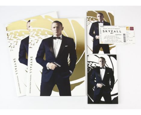 James Bond Skyfall (2012) Two World Premiere brochures, each individually numbered, two ticket holders and a single ticket (5