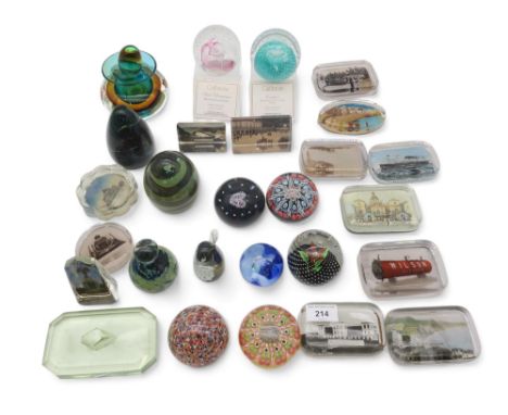 A collection of glass paperweights including Mdina, Caithness limited edition Heart 767/1000, other, Strathearn millefiori ex