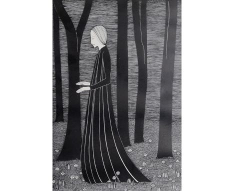 HANNAH FRANK (SCOTTISH 1908-2008) &nbsp;WOMAN AND TREES &nbsp;Lithograph, signed lower right, dated 1931, 33 x 23cm Condition