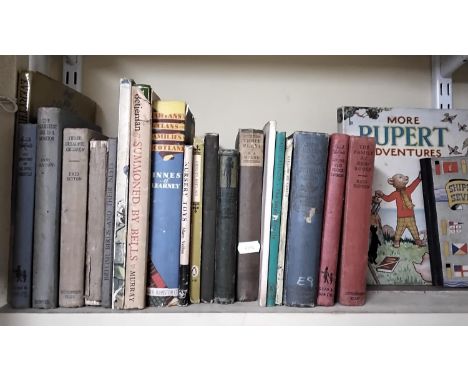 A colleciton of vintage and other children's books to include Beatrix Potter, Enid Blyton, Rupert Bear, etc (1 shelf) 