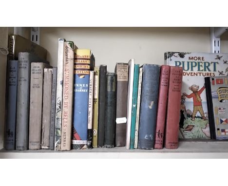 A colleciton of vintage and other children's books to include Beatrix Potter, Enid Blyton, Rupert Bear, etc (1 shelf) 