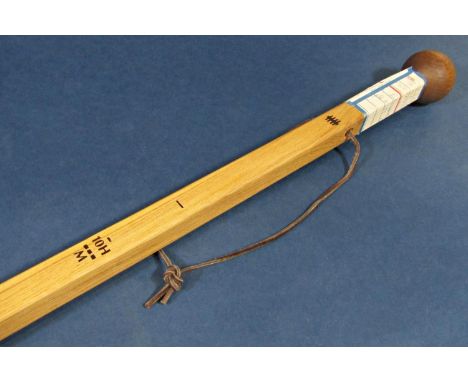 A square surveyors measuring stick with compass to top 