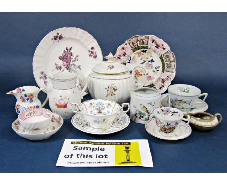 A collection of Spode Queens Bird pattern wares including jug, seven cups, (two sizes) five saucers (two sizes) nine plates a
