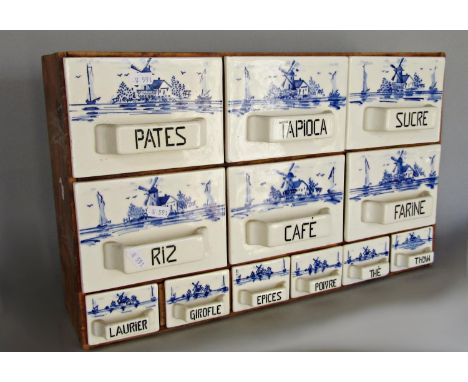 Vintage French tea/coffee and spice rack, 51 cm x 31 cm 