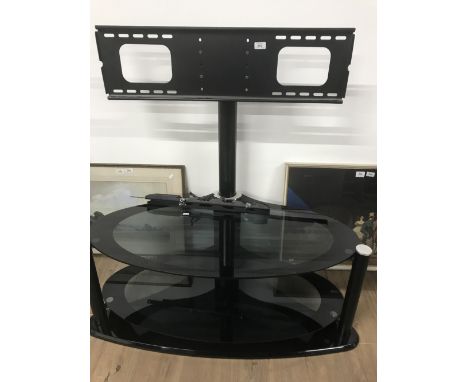 BLACK 2 SHELF GLASS TV STAND