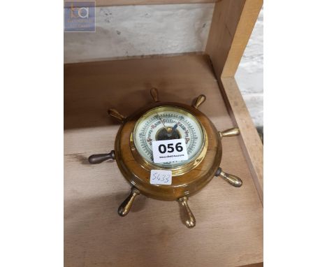 SMALL ANTIQUE SHIPS WHEEL BAROMETER 