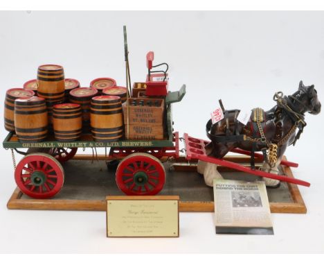 Handmade Greenall Whitley drey, with barrels and bottles, by George Farimond, a St Helens brewery foreman. 1984 presentation 