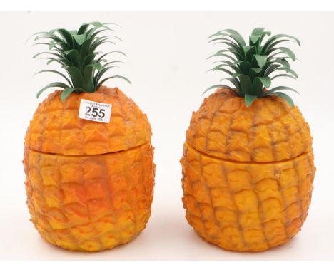 Pair of 1960s pineapple ice buckets, H: 30 cm. UK P&amp;P Group 3 (£30+VAT for the first lot and £8+VAT for subsequent lots) 