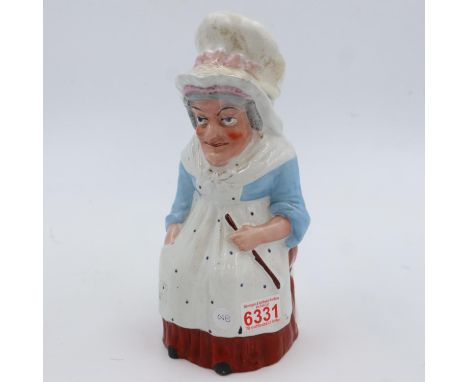 Staffordshire figurine, Judy, no cracks or chips, H: 32 cm. UK P&amp;P Group 2 (£20+VAT for the first lot and £4+VAT for subs