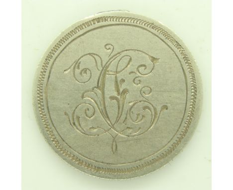 German silver love token, from a converted Reichsmark. UK P&amp;P Group 0 (£6+VAT for the first lot and £1+VAT for subsequent