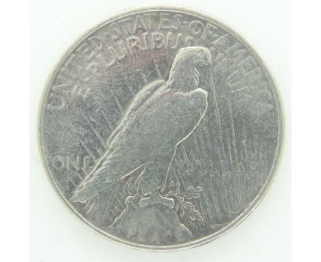 1922 American silver Peace dollar. UK P&amp;P Group 0 (£6+VAT for the first lot and £1+VAT for subsequent lots) 