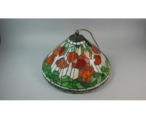 A Reproduction Tiffany Style Ceiling Light Fitting and Shade, 44cm Diameter 