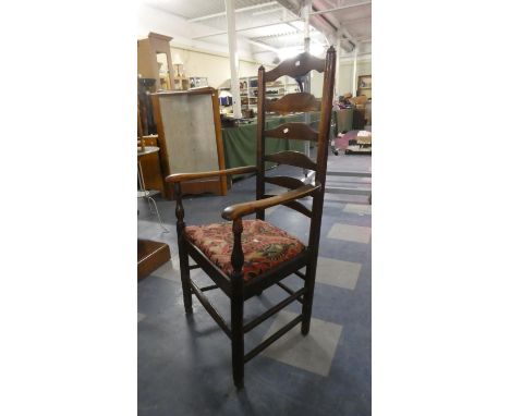 A 19th Century North Country Ladder Back Arm Chair 