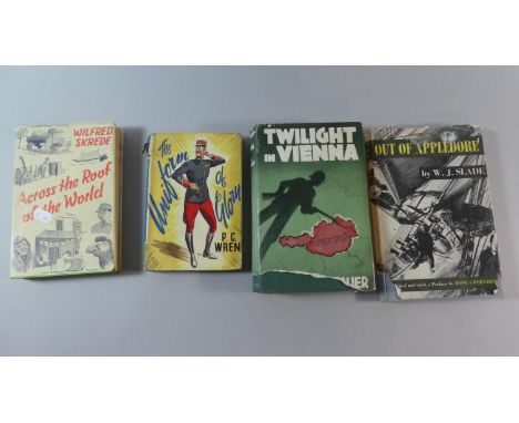 Four Vintage Books with Dust Covers, The Uniform of Glory by PC Wren, Twilight in Vienna by Willi Frischauer 1938, Across the