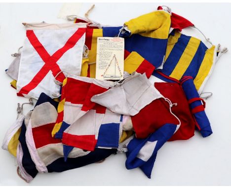 A complete set of vintage Naval cotton signal flags.